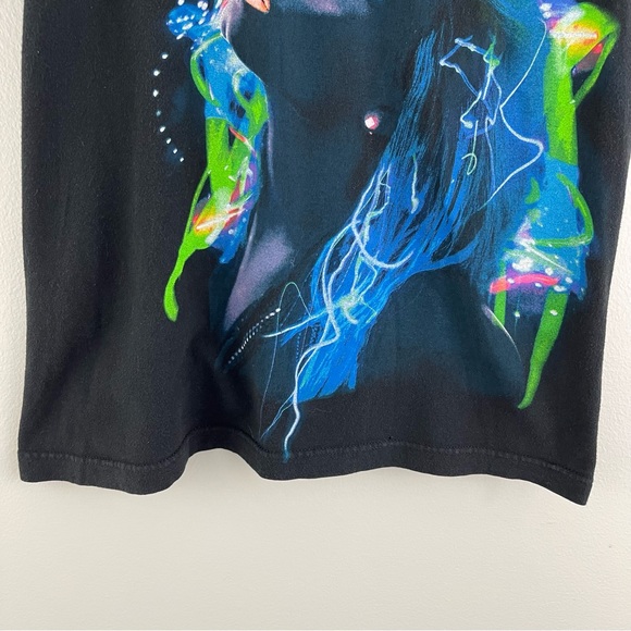 DEMI LOVATO Black Multicolor Black Light 2014 Neon Lights Tour Graphic Band Tee - Picture 3 of 10